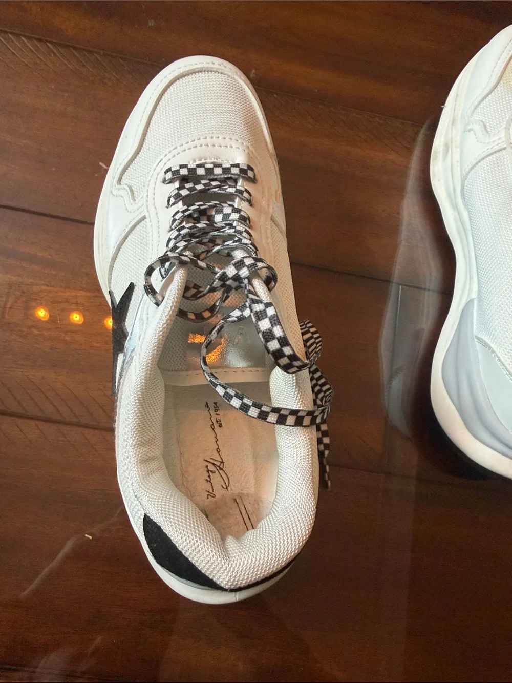 Vintage Havana White Sneakers with Black Star
